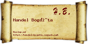 Handel Bogáta névjegykártya